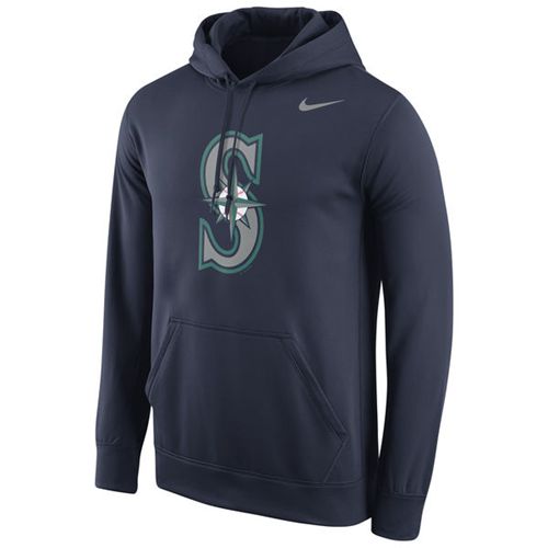 Seattle Mariners Nike Logo Performance Pullover Navy MLB Hoodie - Click Image to Close
